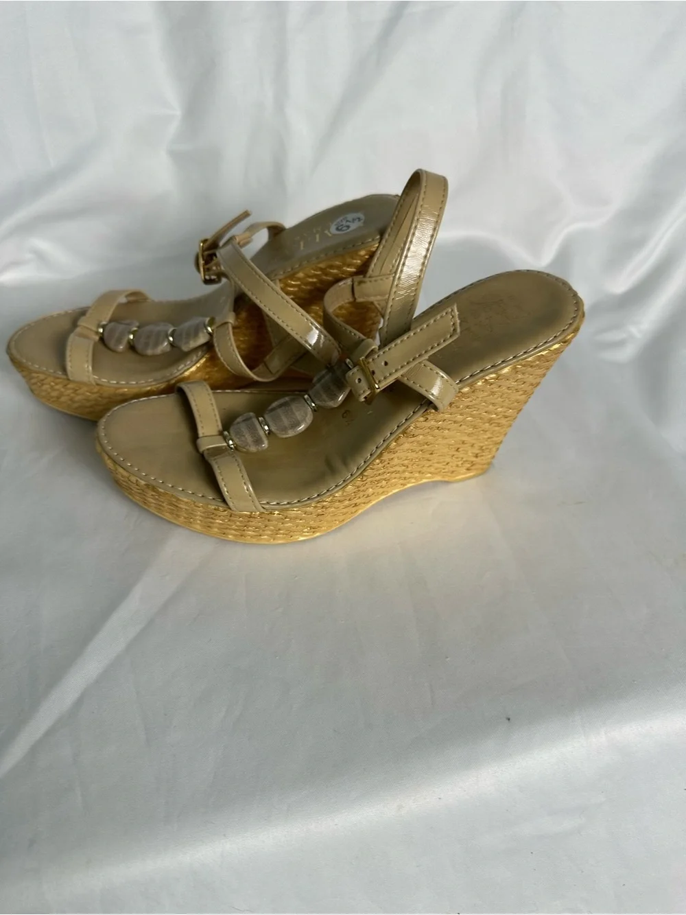Beige Women's Platform Wedge Sandals